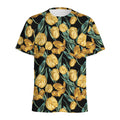 Yellow Tulip Floral Pattern Print Men's Athletic T-Shirt