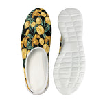 Yellow Tulip Floral Pattern Print Mesh Casual Shoes