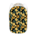 Yellow Tulip Floral Pattern Print Mesh Laundry Hamper