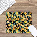 Yellow Tulip Floral Pattern Print Mouse Pad