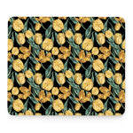 Yellow Tulip Floral Pattern Print Mouse Pad
