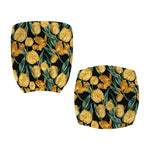 Yellow Tulip Floral Pattern Print Office Chair Cover