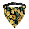 Yellow Tulip Floral Pattern Print Over The Collar Dog Bandana