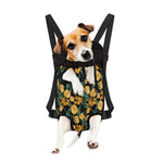 Yellow Tulip Floral Pattern Print Pet Carrier Backpack