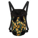 Yellow Tulip Floral Pattern Print Pet Carrier Backpack