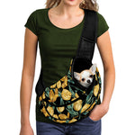 Yellow Tulip Floral Pattern Print Pet Sling Carrier