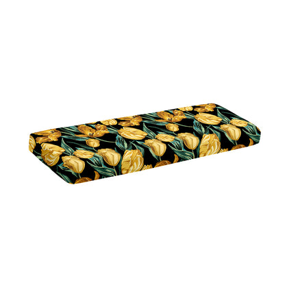 Yellow Tulip Floral Pattern Print Piano Keyboard Cover