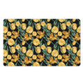 Yellow Tulip Floral Pattern Print Polyester Doormat