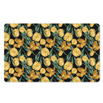 Yellow Tulip Floral Pattern Print Polyester Doormat
