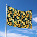 Yellow Tulip Floral Pattern Print Polyester Flag