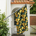 Yellow Tulip Floral Pattern Print Polyester Flag
