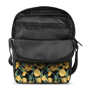 Yellow Tulip Floral Pattern Print Rectangular Crossbody Bag