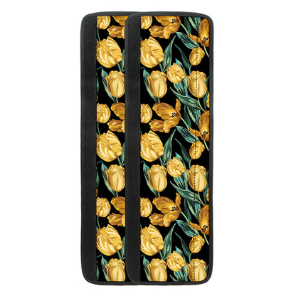 Yellow Tulip Floral Pattern Print Refrigerator Handle Covers