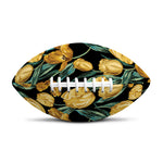 Yellow Tulip Floral Pattern Print Rugby Ball
