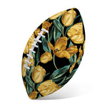 Yellow Tulip Floral Pattern Print Rugby Ball