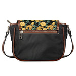Yellow Tulip Floral Pattern Print Saddle Bag
