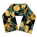 Yellow Tulip Floral Pattern Print Scarf