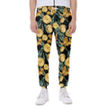 Yellow Tulip Floral Pattern Print Joggers