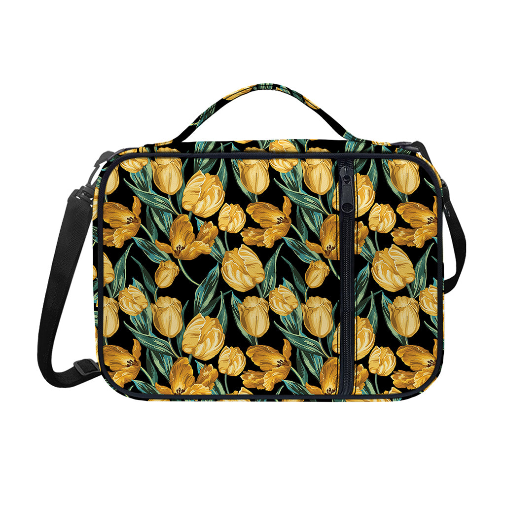 Yellow Tulip Floral Pattern Print Shoulder Strap Bible Bag