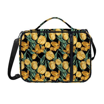 Yellow Tulip Floral Pattern Print Shoulder Strap Bible Bag