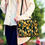Yellow Tulip Floral Pattern Print Shoulder Strap Bible Bag