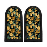 Yellow Tulip Floral Pattern Print Skillet Handle Cover