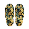 Yellow Tulip Floral Pattern Print Slippers
