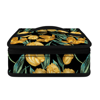 Yellow Tulip Floral Pattern Print Small Lunch Bag