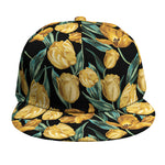 Yellow Tulip Floral Pattern Print Snapback Cap