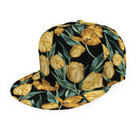 Yellow Tulip Floral Pattern Print Snapback Cap