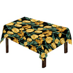 Yellow Tulip Floral Pattern Print Tablecloth