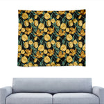 Yellow Tulip Floral Pattern Print Tapestry