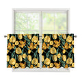 Yellow Tulip Floral Pattern Print Tier Curtains