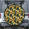 Yellow Tulip Floral Pattern Print Tire Cover