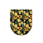 Yellow Tulip Floral Pattern Print Toilet Lid Cover