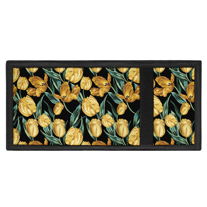 Yellow Tulip Floral Pattern Print Trifold Wallet