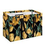 Yellow Tulip Floral Pattern Print Utility Tote Bag