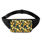 Yellow Tulip Floral Pattern Print Waist Bag