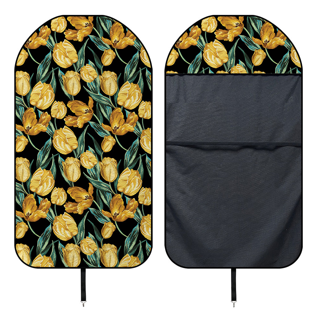 Yellow Tulip Floral Pattern Print Waterproof Car Seat Cover