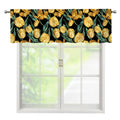 Yellow Tulip Floral Pattern Print Window Valance