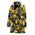 Yellow Tulip Floral Pattern Print Women's Bathrobe