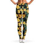 Yellow Tulip Floral Pattern Print Women's Leggings