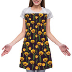 Yellow Tulip Flower Pattern Print Adjustable Apron