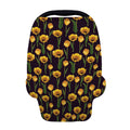 Yellow Tulip Flower Pattern Print Baby Seat Cover
