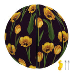 Yellow Tulip Flower Pattern Print Basketball