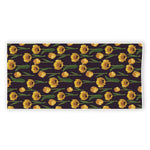 Yellow Tulip Flower Pattern Print Beach Towel