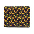 Yellow Tulip Flower Pattern Print Bifold Wallet