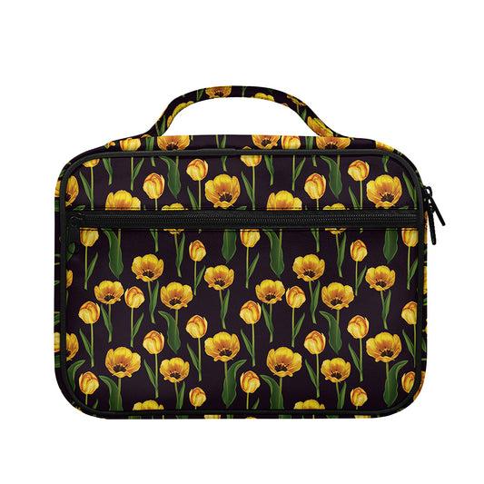 Yellow Tulip Flower Pattern Print Briefcase Bible Bag