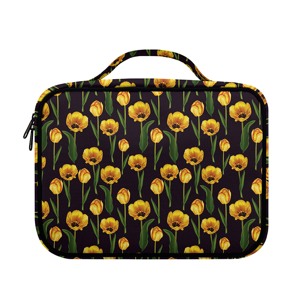 Yellow Tulip Flower Pattern Print Briefcase Bible Bag