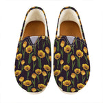 Yellow Tulip Flower Pattern Print Casual Shoes